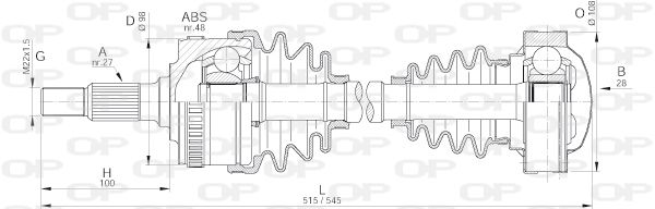 OPEN PARTS Приводной вал DRS6153.00